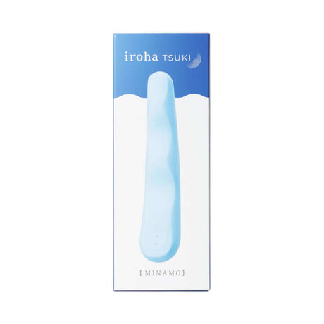 iroha tsuki MINAMO Massager in blue packaging with a wave design for intimate comfort and pleasure.