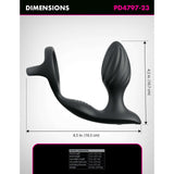Anal Fantasy Elite Ass-Gasm Gyro-Milk Pro Black product dimensions diagram, showcasing size and shape details.