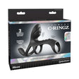 Fantasy C-Ringz Ultimate Couples Cage Max Black packaging showcasing its 3 powerful vibrating motors.