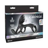Fantasy C-Ringz Ultimate Couples Cage Max Black packaging showcasing its 3 powerful vibrating motors.