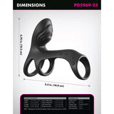 Fantasy C-Ringz Ultimate Couples Cage Pro Black dimensions with measurements and design details.