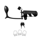Fantasy C-Ringz Vibrating Cock Blocker with Ass-Gasm Plug Black, featuring vibrant design and key accessories.