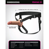 Fantasy X-Tensions Elite Hollow Strap-On Dual Density 5 inch Light dimensions and features infographic.