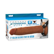 Fantasy X-Tensions Hollow Strap-On Dual Density 9 inch Brown packaging showing a 9 inch silicone strap-on.