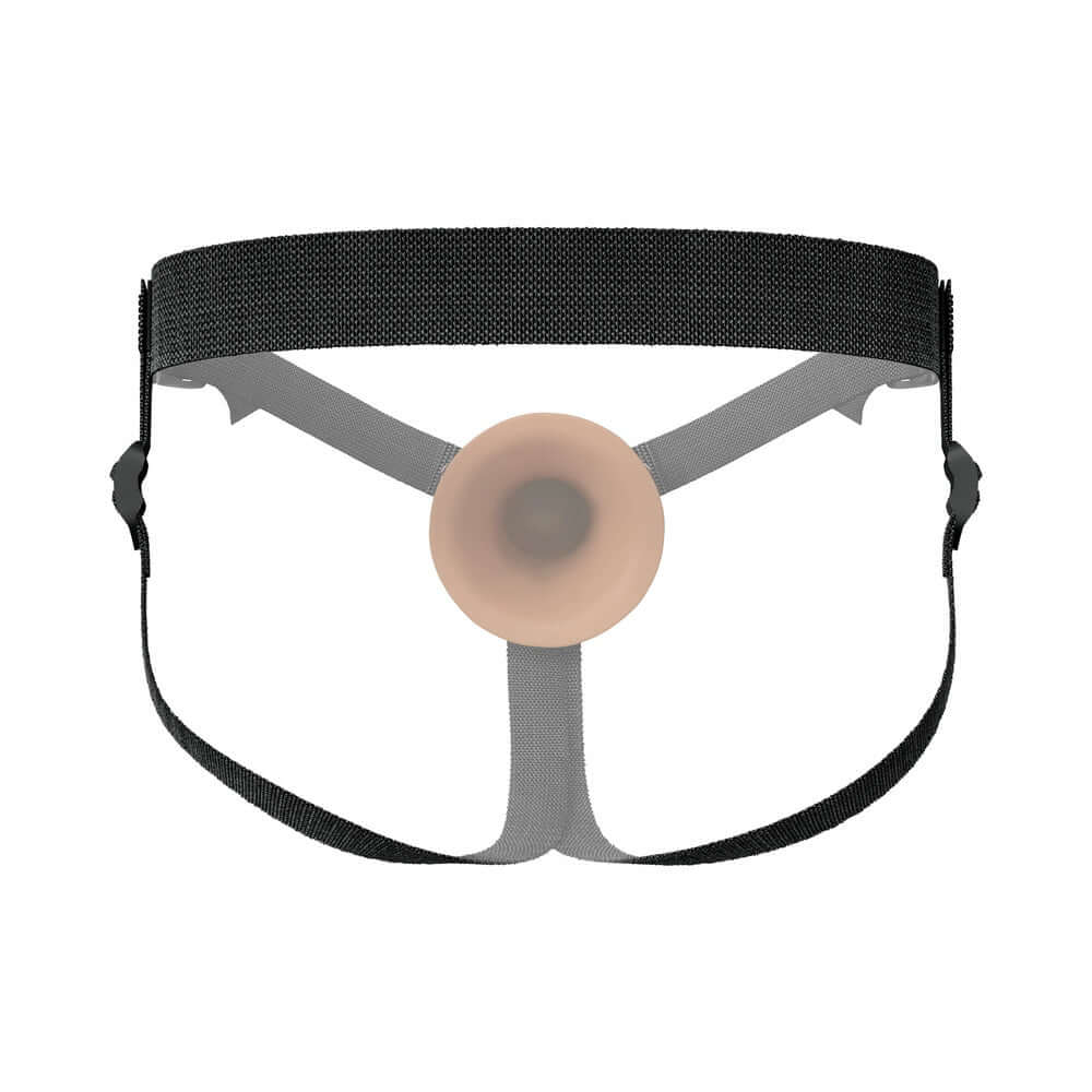 Fantasy X-Tensions Hollow Strap-On Dual Density 9 inch Brown accessory with adjustable straps and realistic inner core.