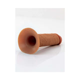 Fantasy X-Tensions Hollow Strap-On Dual Density 9 inch Brown showing the harness attachment end.