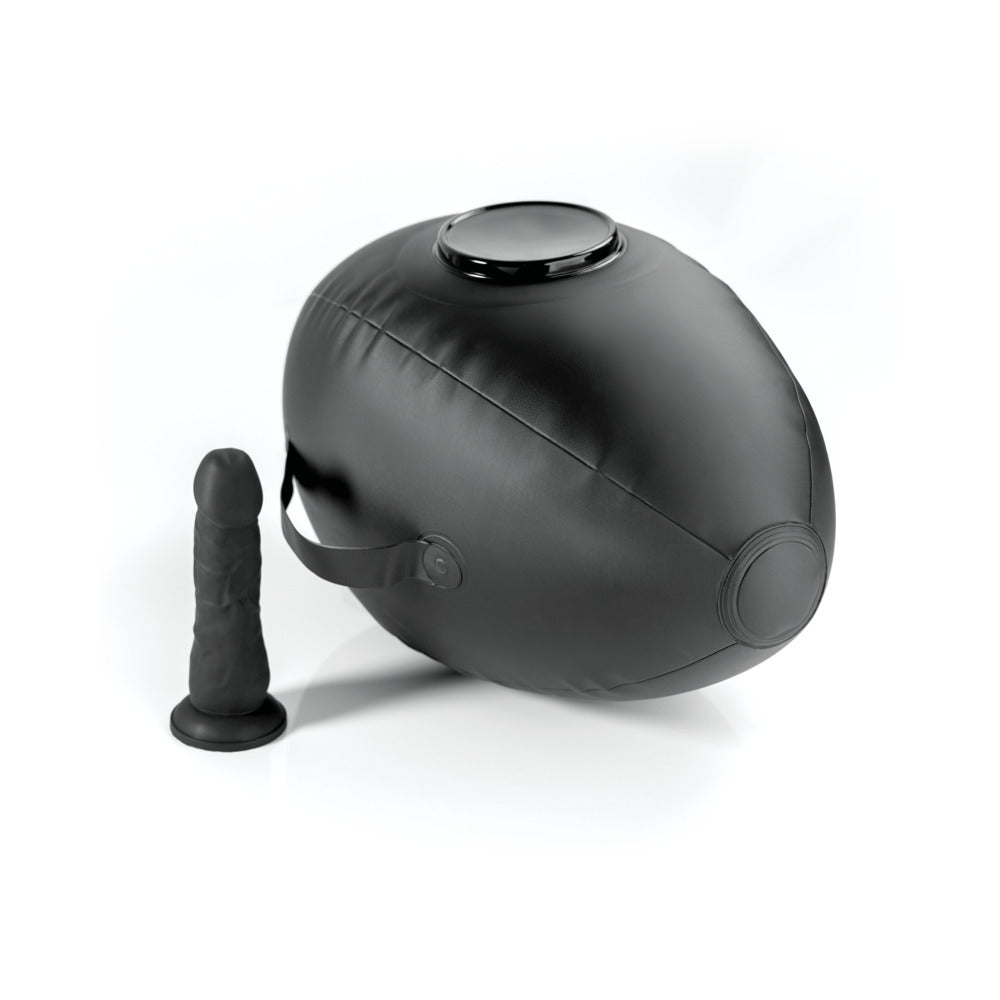 Fetish Fantasy Series Body Dock Inflatable Love Ball Black with attached dildo for creative intimacy.