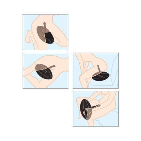 Illustration showing different positions using the Fetish Fantasy Series Body Dock Inflatable Love Ball Black.