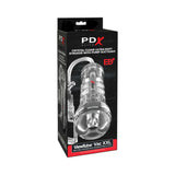 PDX Elite ViewTube Vac XXL Pump See Thru EZ-Grip Pump Stroker Clear packaging showcasing its design and features.