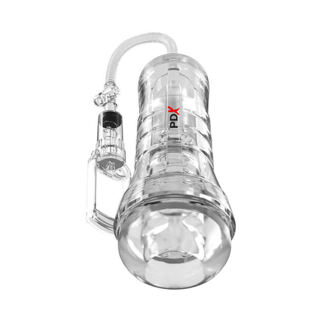 PDX Elite ViewTube Vac XXL Pump See Thru EZ-Grip Pump Stroker Clear for intense suction and lifelike sensations.