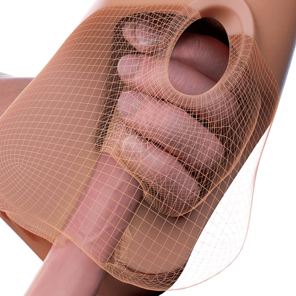 Image of PDX Plus Double Pounder Vibrating Squeeze Stroker Brown showcasing squeeze-core design for customizable grip.