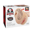 PDX Plus Pussy Pounder Squeeze Stroker Light package displaying patented Squeeze-Core technology for enhanced pleasure.