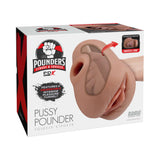 PDX Plus Pussy Pounder Squeeze Stroker Brown packaging with realistic design and squeeze-core feature.