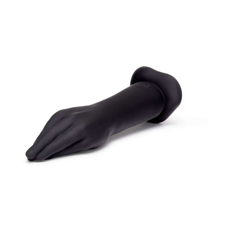 b-Vibe Vibrating Silicone Fisting Dildo in sleek black silicone, designed for intense full-body sensations.