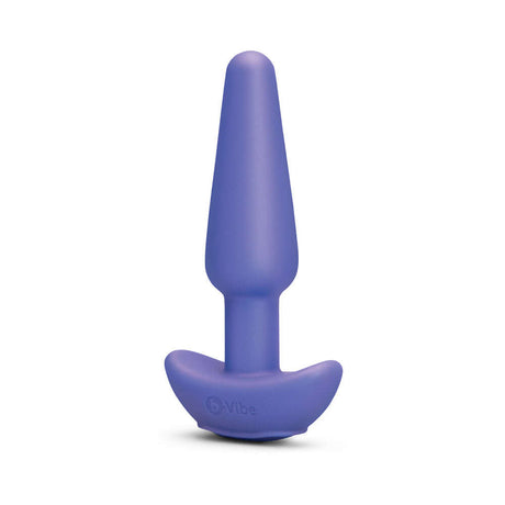 b-Vibe Butties Shake Vibrating Butt Plug in sleek purple silicone design for powerful stimulation and comfort.