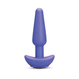 b-Vibe Butties Shake Vibrating Butt Plug in purple silicone with a sleek design for comfortable use.