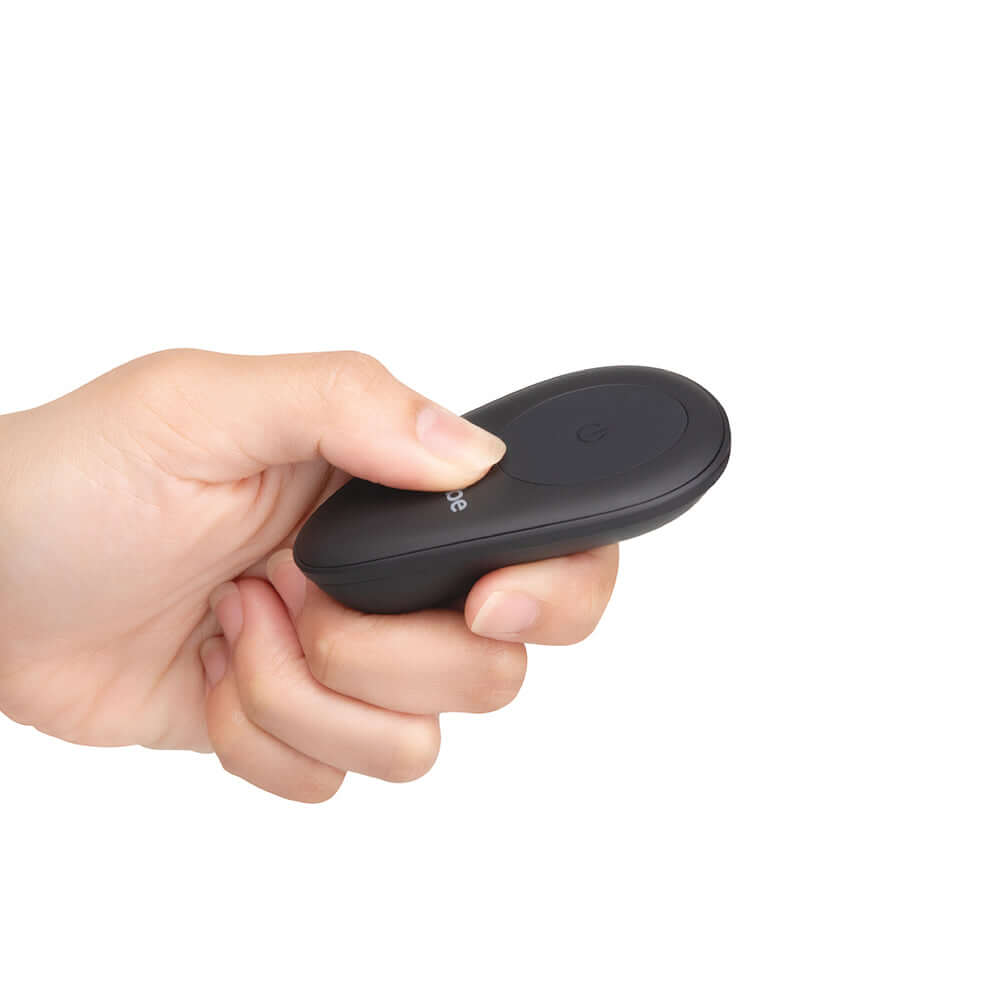 Person holding the remote control for b-Vibe Butties Anal Training 2-Piece Set.