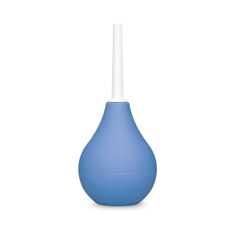 b-Vibe Compact Enema Douche Blue designed for convenient and discreet hygiene, perfect for travel