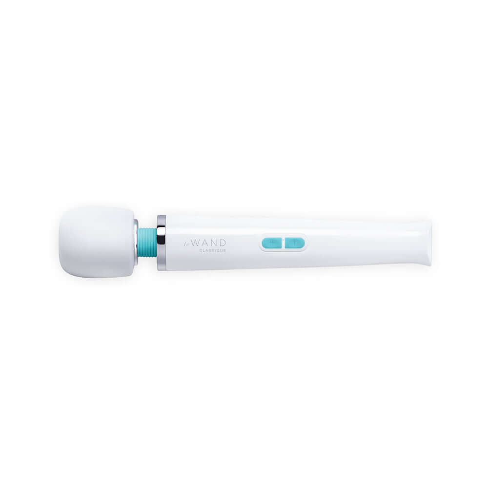 Le Wand Classique Rechargeable Wand Massager with ergonomic design and control buttons for powerful vibrations.
