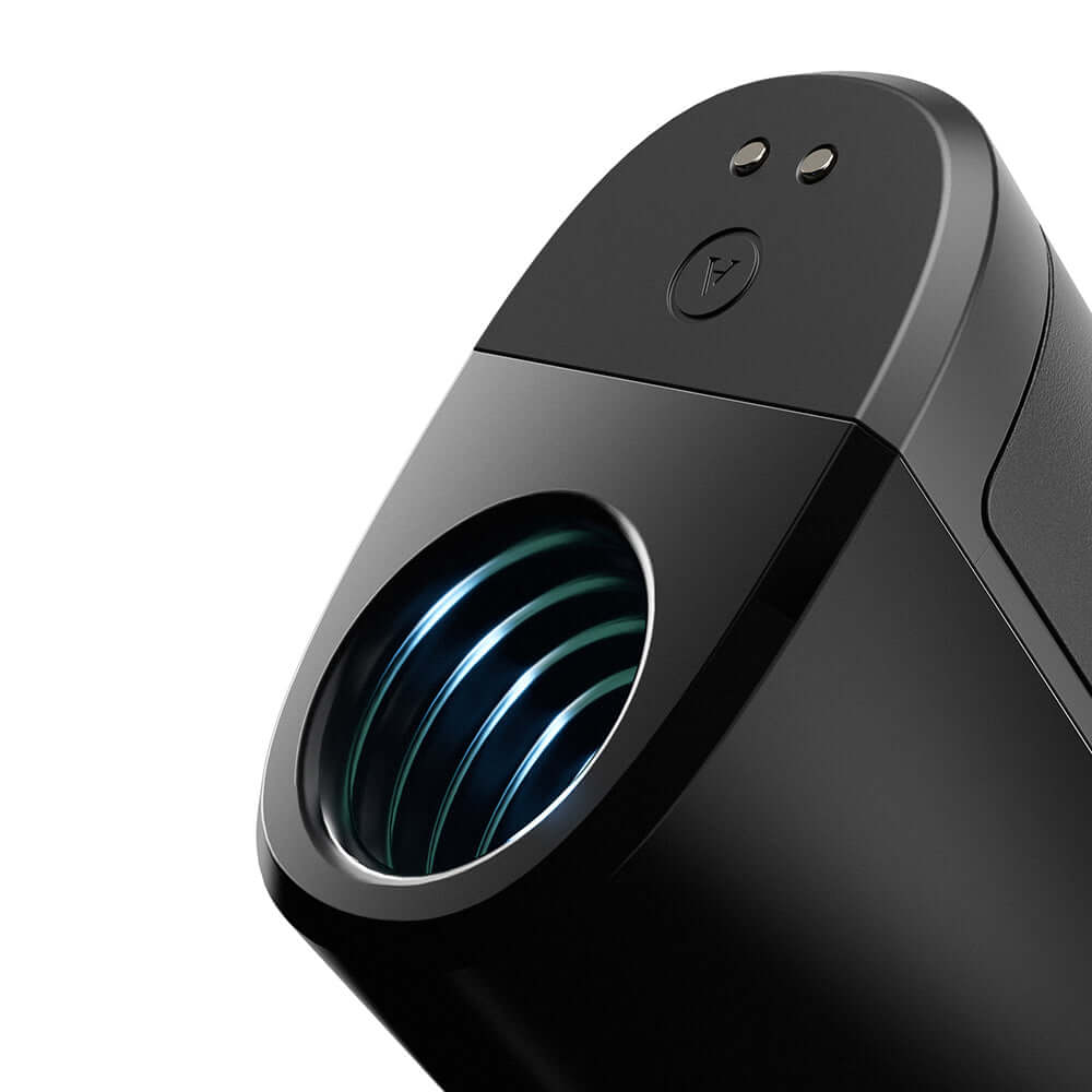 Close-up view of the Arcwave Ion 2 Pleasure Air Stroker Black showcasing its innovative design and Pleasure Air™ technology.