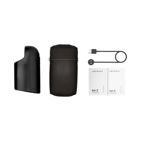 Arcwave Ion 2 Pleasure Air Stroker Black with charging cable and storage case