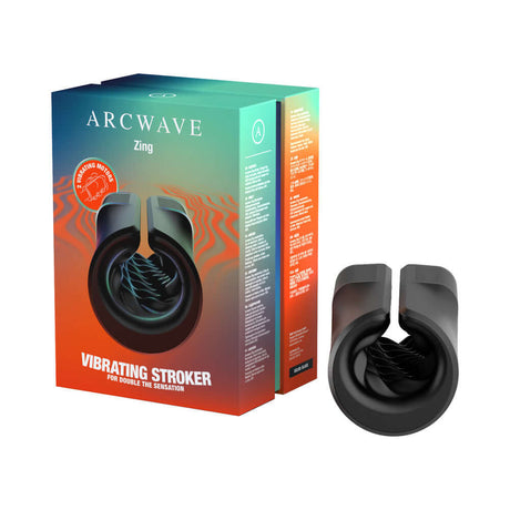 Arcwave Zing Vibrating Half Sleeve Dual Motor Masturbator packaging and product design showcasing innovative features.