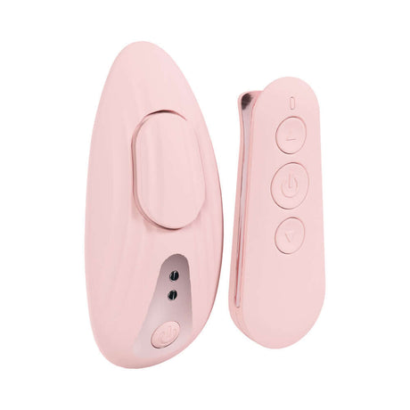 Loveline Celeste Vibrating Remote Control Panty Vibrator Pink with remote control, designed for discreet stimulation.