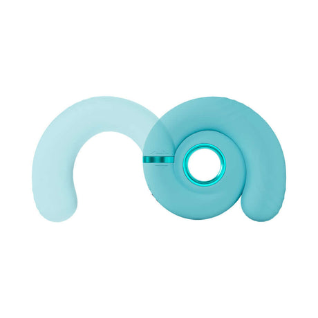 LoveLine Gyre Rechargeable Silicone Vibrating Swirl Blue, uniquely designed for smooth and flowing stimulation.