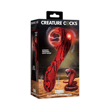 Creature Cocks Cobra Scepter Plasma Vibrator packaging with striking design and light show features.
