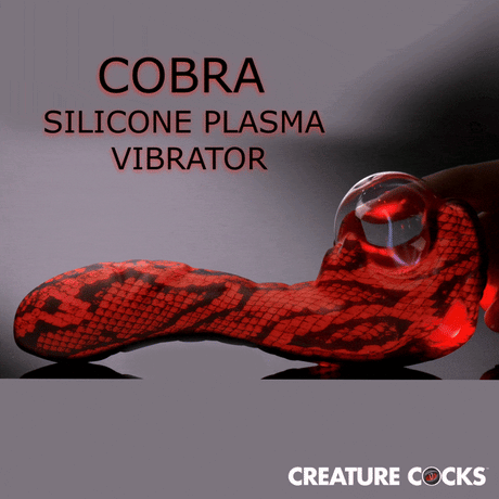Creature Cocks Cobra Scepter Plasma Vibrator with cobra-like design and silicone texture.