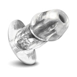 Master Series Dicked Clear Hollow Anal Plug Medium with a transparent, hollow design for playful exploration.