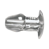 Master Series Dicked Clear Hollow Anal Plug XLarge, transparent hollow anal plug for adventurous pleasure.