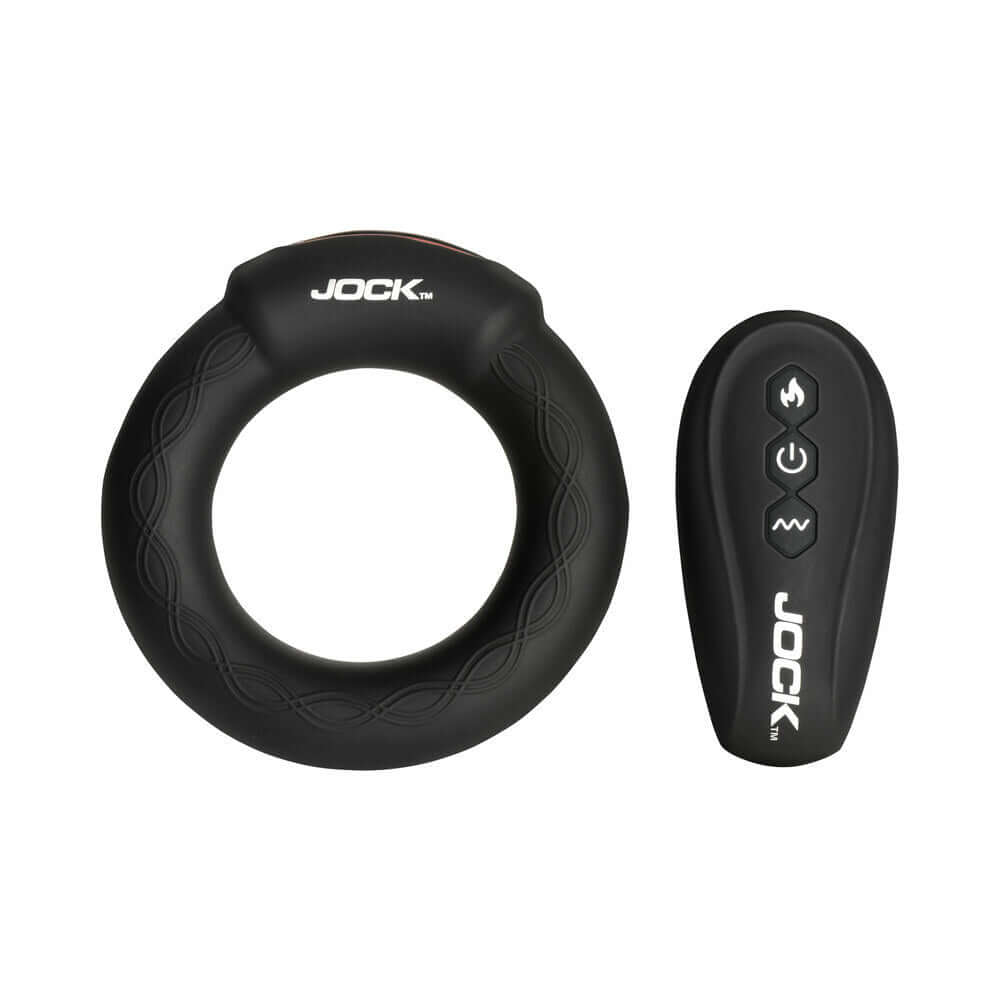 JOCK Rumbler 1.8 inch Vibrating & Warming C-Ring with remote control for enhanced stimulation.