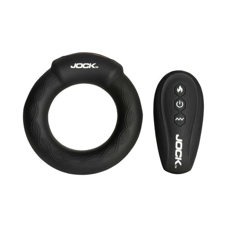 JOCK Rumbler 1.8 inch Vibrating & Warming C-Ring with remote control for enhanced stimulation.