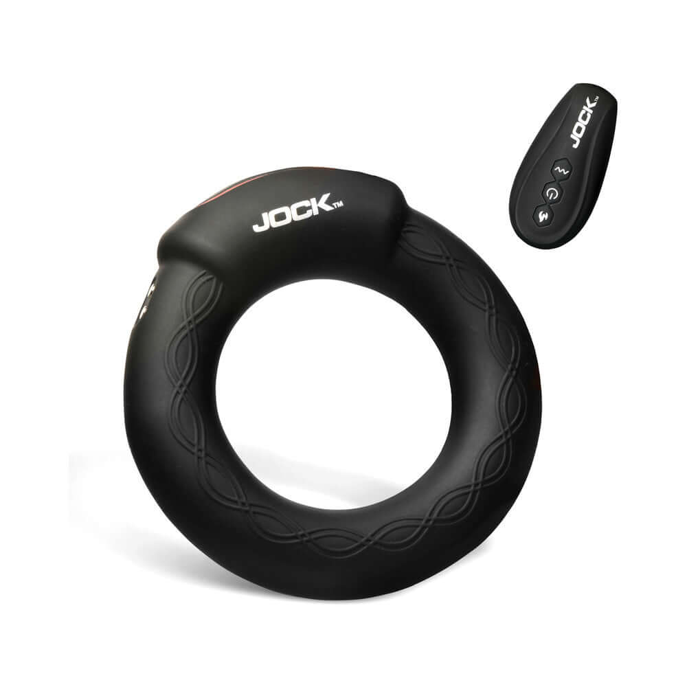 JOCK Rumbler 2 inch Vibrating & Warming C-Ring with remote control for enhanced stimulation.