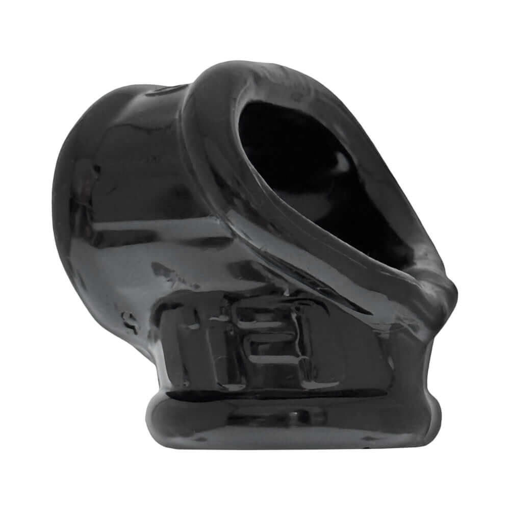 Oxballs Cocksling Fit Sling Black side view of ergonomic design for a supportive fit.