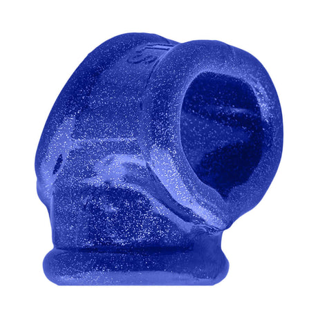 Oxballs Cocksling Fit Sling Blue Fire angle view showcasing its ergonomic design and secure fit.
