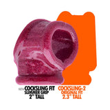 Oxballs Cocksling Fit Sling Cherry Lips and original fit comparison in vibrant pink color.