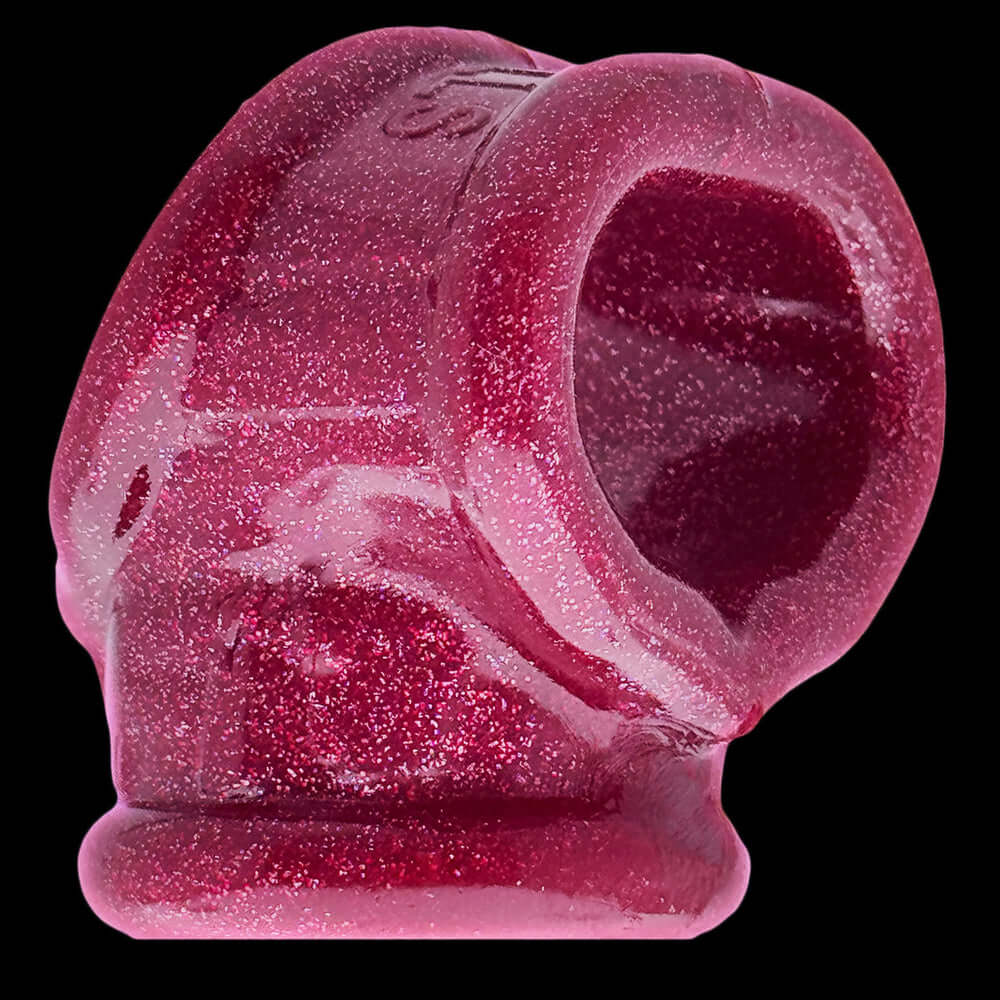 Oxballs Cocksling Fit Sling Cherry Lips in a sparkling cherry red color, featuring a textured ergonomic design.