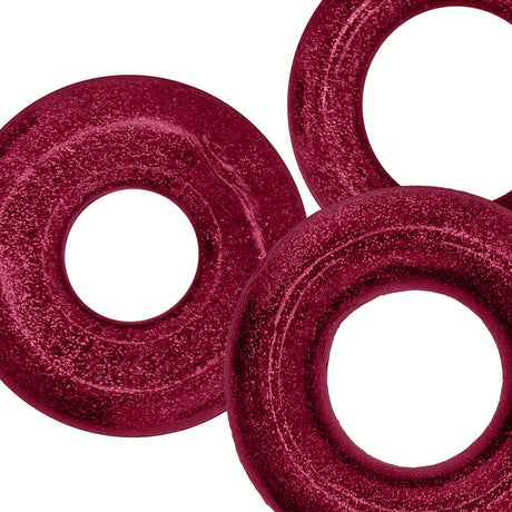 Oxballs Cockpack Multi Design 3-Pack Cherry Lips, three cherry-colored cock rings in different styles.