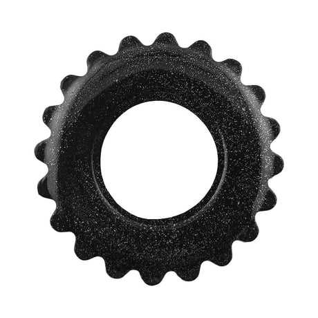 Oxballs Plushy Single Ring Black Mica, ultra-soft cock ring designed for comfort and support.