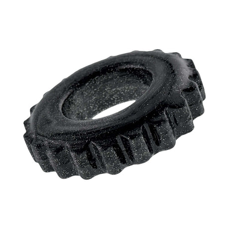 Oxballs Plushy Single Ring Black Mica showcasing its ultra-soft and flexible design in a black mica finish.