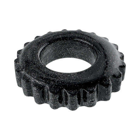Oxballs Plushy Single Ring Black Mica, ultra-soft comfort cock ring made of FLEX-TPR material for flexible support.