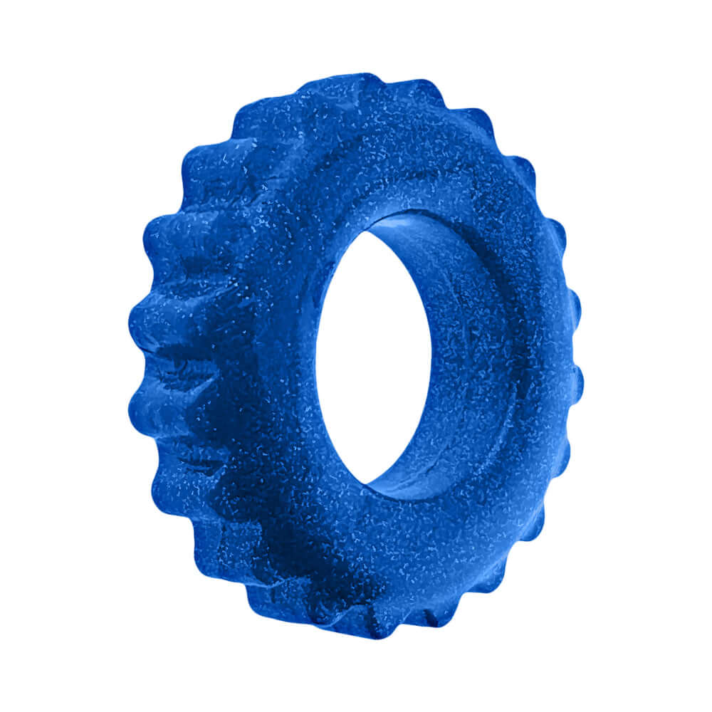 Oxballs Plushy Single Ring Blue Fire, a soft and flexible cock ring made from extra-squishy FLEX-TPR material.