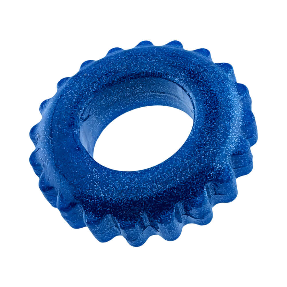 Oxballs Plushy Single Ring Blue Fire made from soft FLEX-TPR material, ideal for comfort and support.