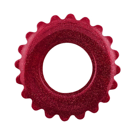 Oxballs Plushy Single Ring Cherry Lips, ultra-soft comfort cock ring in cherry red color, designed for extended wear.