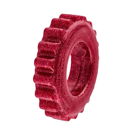 Oxballs Plushy Single Ring Cherry Lips, a soft cherry red cock ring designed for comfort and support.