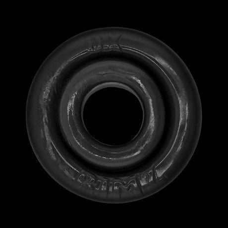 Oxballs Rimz Single Ring Black viewed from above, showcasing its flexible design and cushioned comfort features.