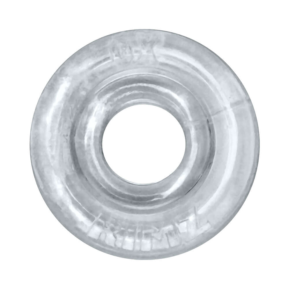 Oxballs Rimz Single Ring Clear, flexible comfort-fit cock ring with soft, cushioned feel and extended rubbery comfort lips.