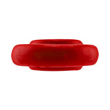 Oxballs Rimz Single Ring Red top view showing the flexible comfort-fit design and plush grip features.